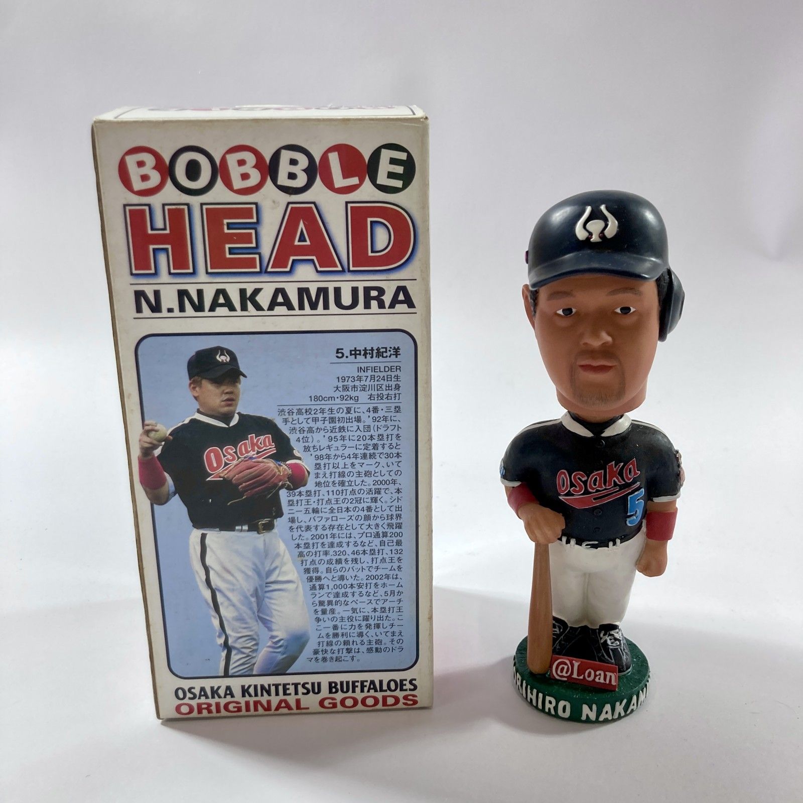 ボブルヘッド　中村紀洋　近鉄バファローズ　希少品 ☆ 大阪近鉄バファローズ 中村紀洋 ボブルヘッド人形 プロ野球選手 約