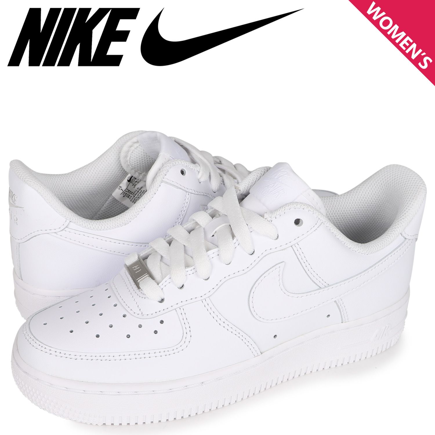 ナイキ NIKE ウィメンズ エアフォース1 スニーカー レディース AIR FORCE 1 DD8959-100、ホワイト/L