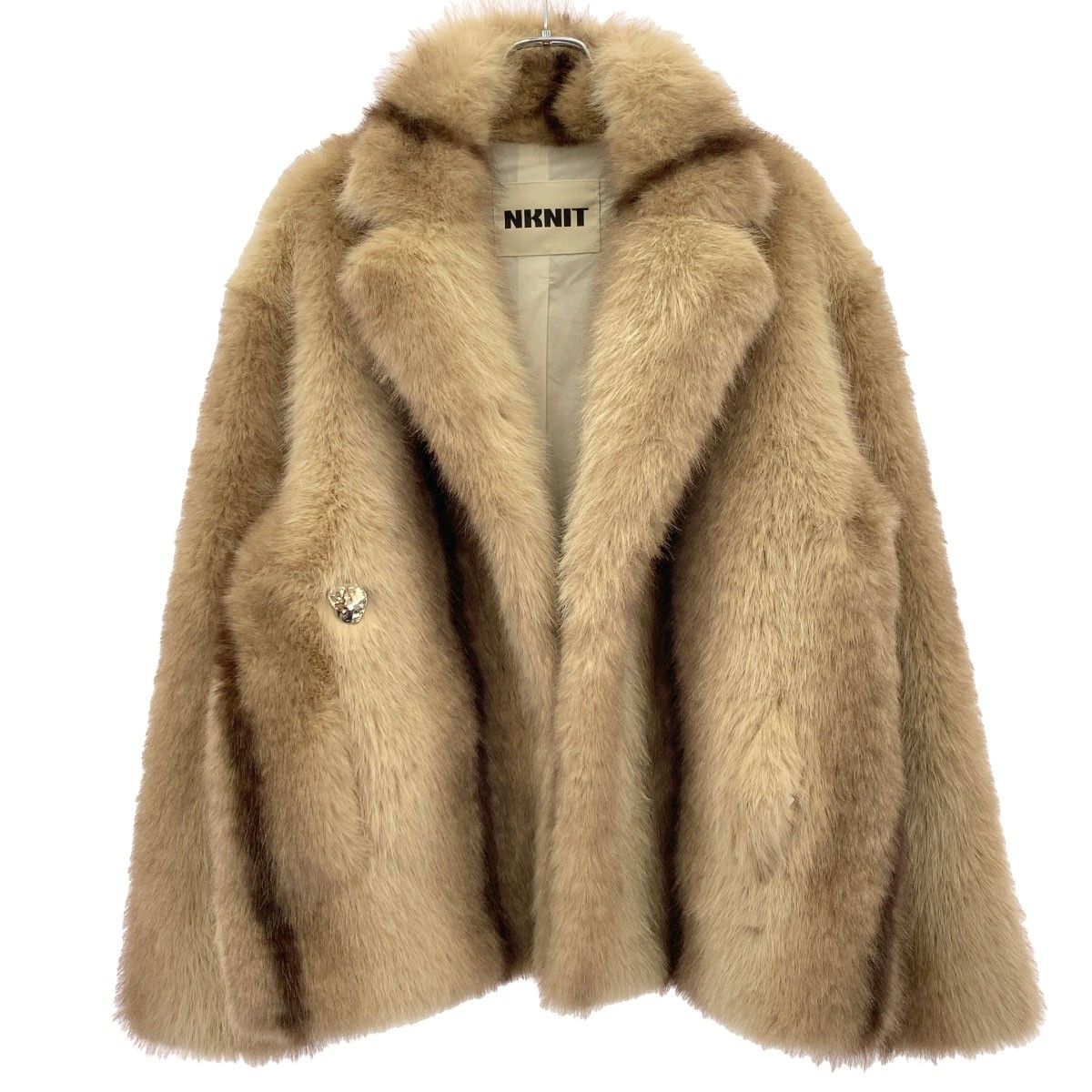 NKNIT ンニット 24AW vegan fur big jacket ヴィーガンファー ビッグ ジャケット N24AW-302 ブラウン系 F