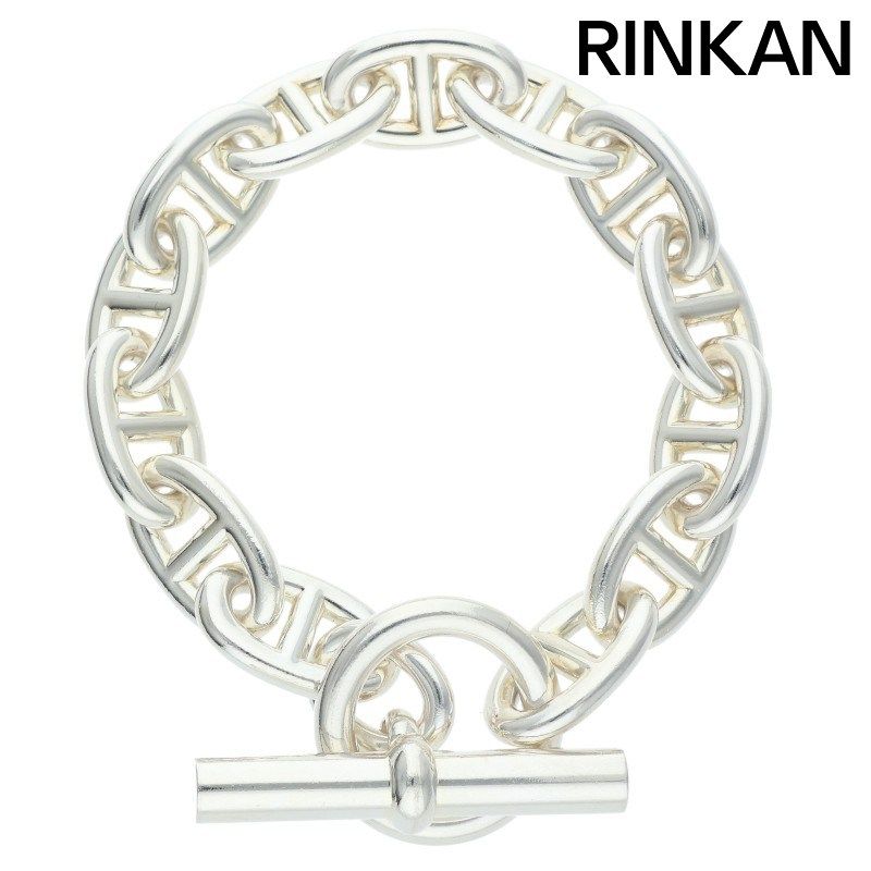 エルメス Chaine d'Ancre TGM シェーヌダンクルTGMシルバーブレスレット メンズ 13LINK