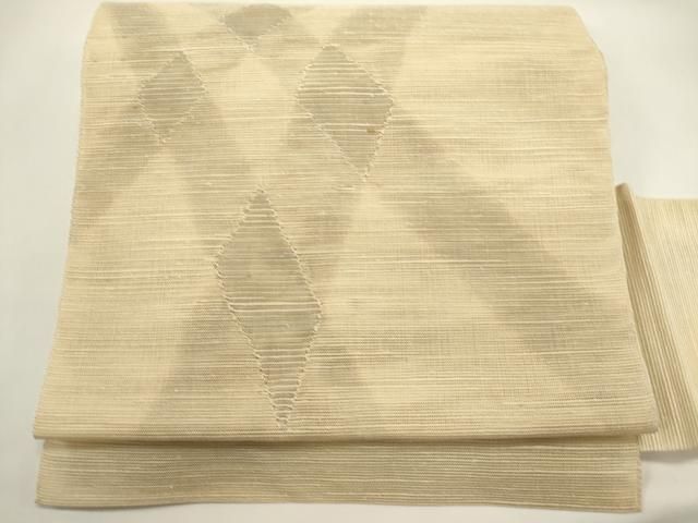 平和屋着物＊夏物　八寸名古屋帯　幾何学文様　正絹　逸品　DABH1718cd