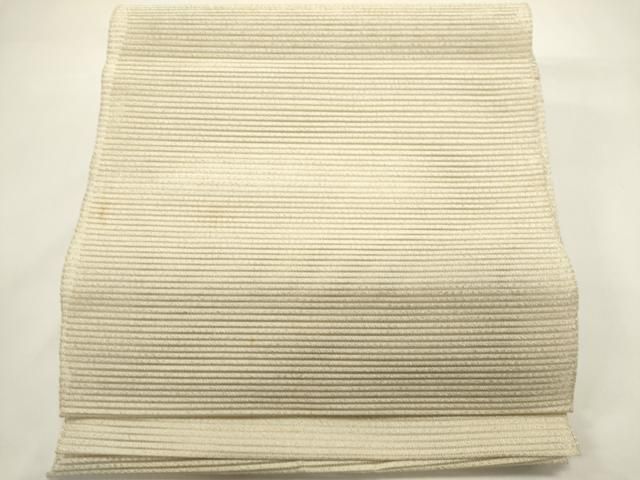 平和屋着物＊夏物　八寸名古屋帯　絽綴れ　横段文　銀糸　正絹　逸品　DABH1719cd