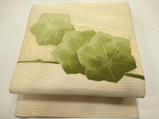 平和屋着物＊夏物　八寸名古屋帯　絽綴れ　草花文　正絹　逸品　DABH1720cd