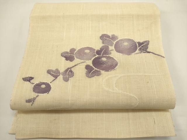 平和屋着物＊夏物　八寸名古屋帯　流水菊文　DABH1722cd
