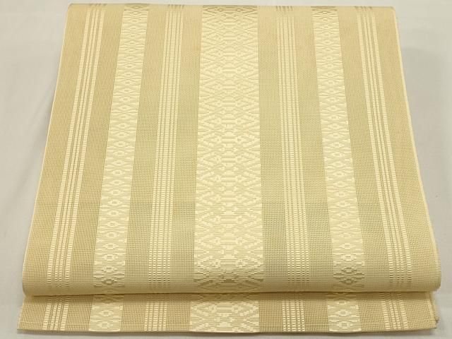平和屋着物＊夏物　本場筑前博多織　八寸名古屋帯　紗献上　砥の粉色　正絹　逸品　DABH1733cd