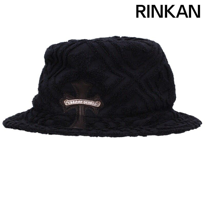 クロムハーツ HAT U CHUM FBRC クロスパッチ付きパイル総柄バケットハット メンズ L
