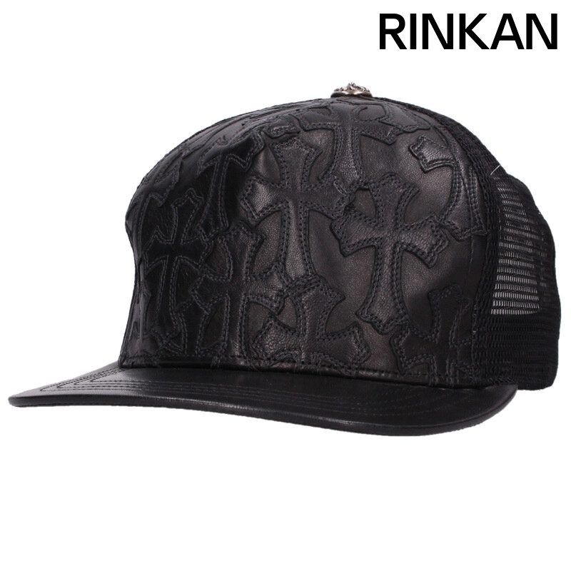 クロムハーツ TRUCKER CAP CEME/セメタリートラッカー レザーセメタリークロスパッチキャップ メンズ