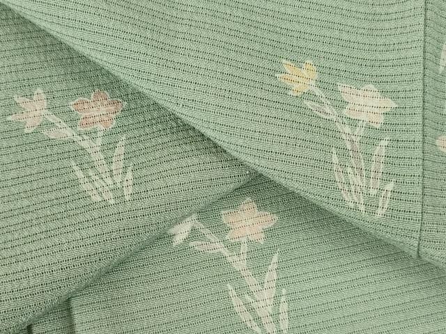 平和屋着物＊夏物　小紋　絽縮緬　草花　正絹　逸品　DABH0268op