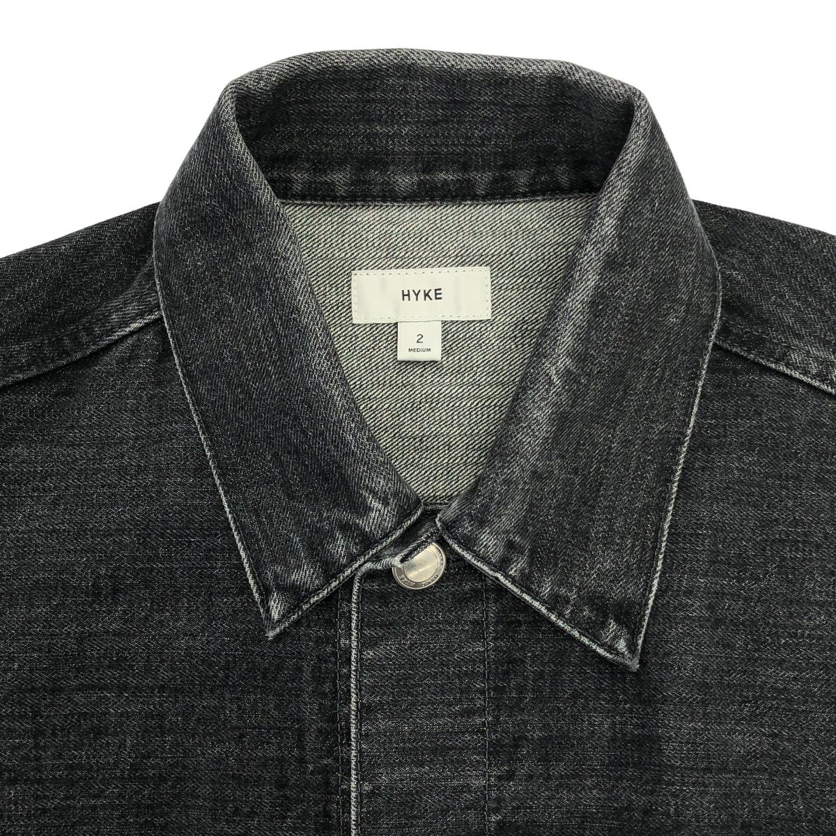 HYKE ブラックデニムジャケット サイズ2 HYKE ハイク バルーンスリーブ デニムジャケット 17445-7002 ブラック