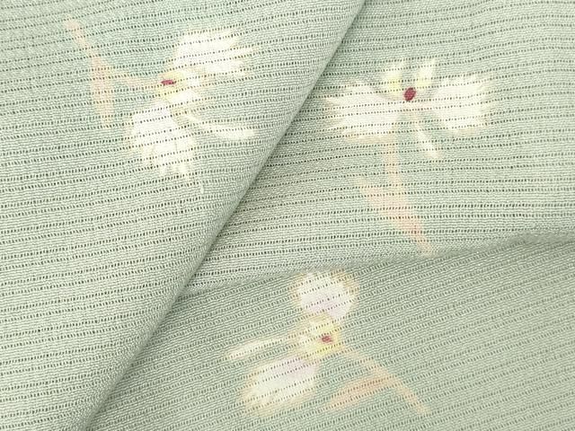 平和屋着物＊夏物　小紋　絽縮緬　舞花　正絹　逸品　DABH0270op