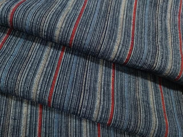 平和屋着物∴夏物　阿波しじら織　浴衣　縞　綿　逸品　CABH7866ze