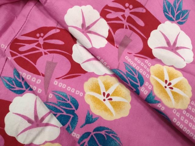 平和屋着物∴夏物　浴衣　風鈴　朝顔　綿　逸品　CABH7873ze