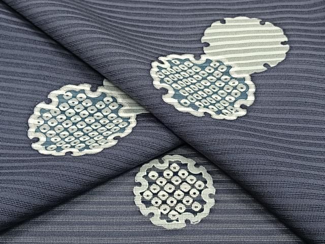平和屋着物＊夏物　小紋　絽　雪輪鹿の子文　三越扱い　正絹　逸品　CABI3841xi 49,400円