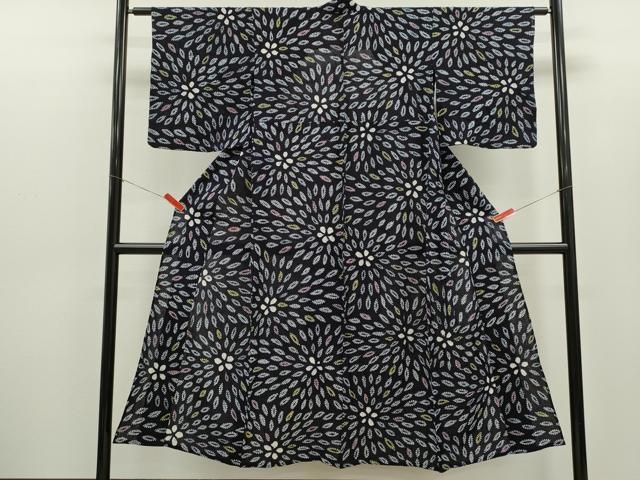 平和屋着物∴夏物　浴衣　有松鳴海絞り　花尽くし　綿　逸品　CABH7928ze