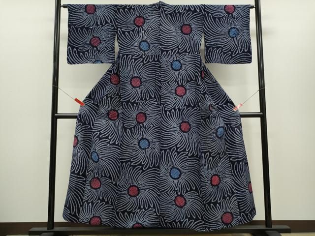 平和屋着物∴夏物　浴衣　有松鳴海絞り　舞花文　綿　逸品　未使用　CABH7929ze