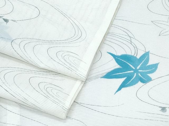 平和屋着物＊夏物　小紋　絽　流水楓文　洗える着物　CABI1416th