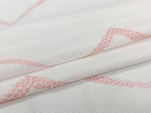 平和屋着物＊夏物　小紋　絽　花蝶文　洗える着物　CABI3859xi