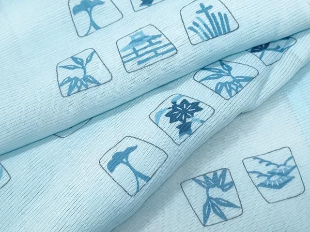 平和屋着物＊夏物　小紋　絽　吉祥草花文　CABI1426th