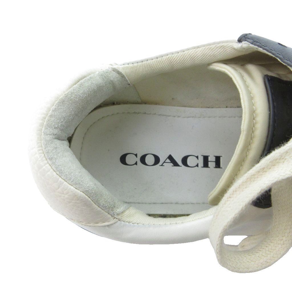 コーチ COACH スニーカー シューズ ローカット レザー 28.0cm 紺 白