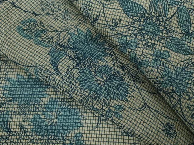 平和屋着物＊夏物　小紋・浴衣兼用　絹紅梅　枝花文　絹綿　逸品　CABH7946ze 20,800円
