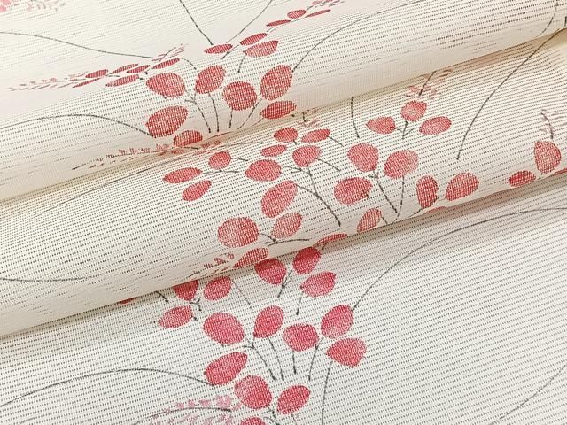 平和屋着物＊夏物　小紋　絽　草花文　洗える着物　CABI3881xi