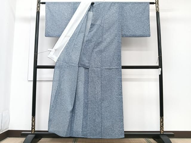 平和屋着物＊夏物　小紋　絽　縞　洗える着物　CABI3902xi