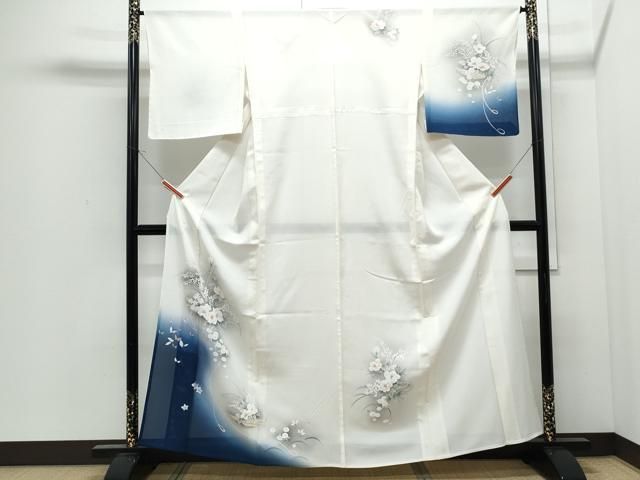 平和屋着物＊夏物　訪問着　手描き　絽　花籠文　暈し染め　正絹　逸品　CABI1462th