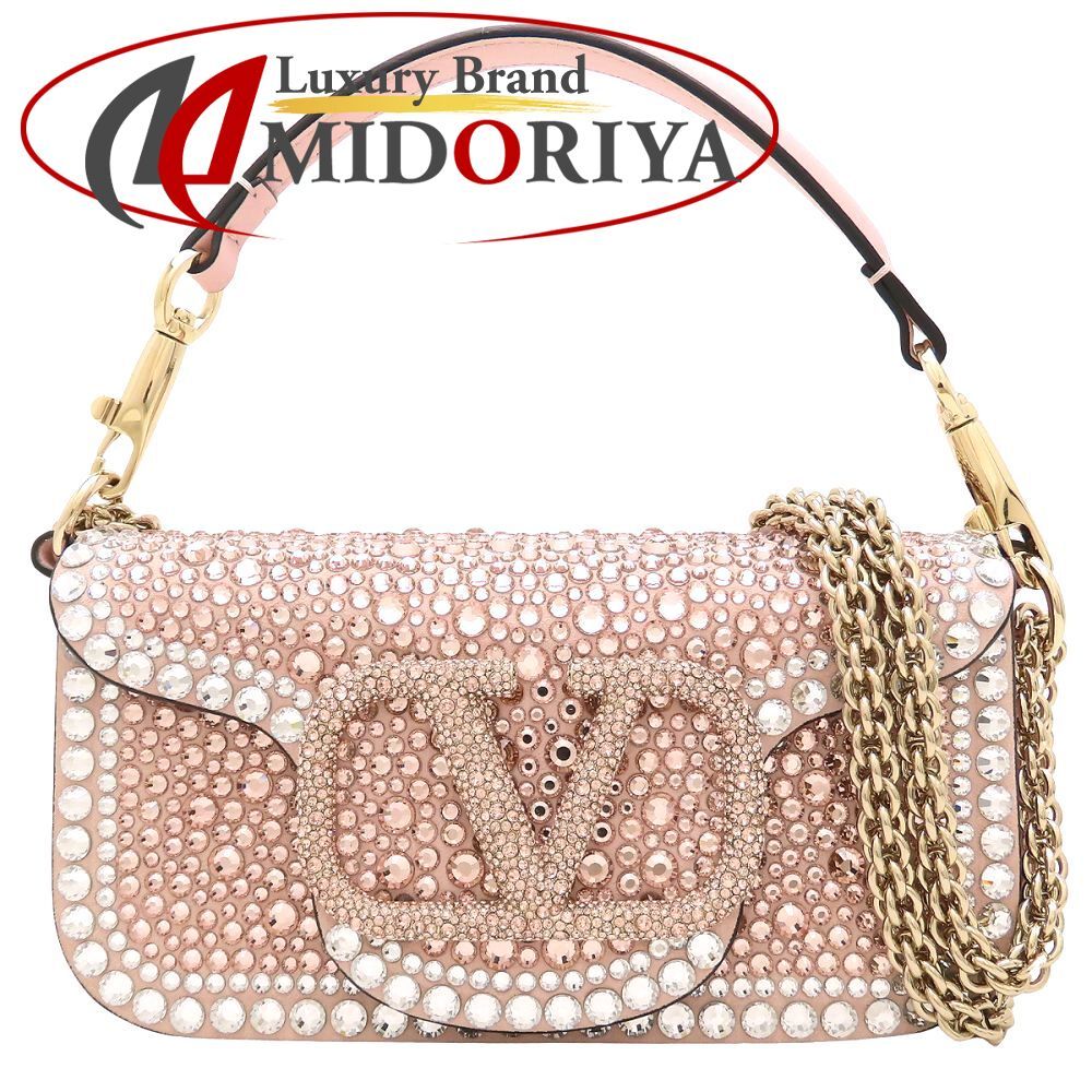 Valentino Garavani ヴァレンティノ ガラヴァーニ ロコ ラインストーン スモールショルダーバッグ 3W0B0K53MEU 2Way ピンク レディース/353340【中古】