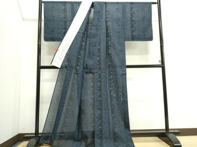 平和屋着物＊夏物　大島紬　夏大島　蔦の葉間道　証紙付き　正絹　逸品　未使用　CABI6442ou
