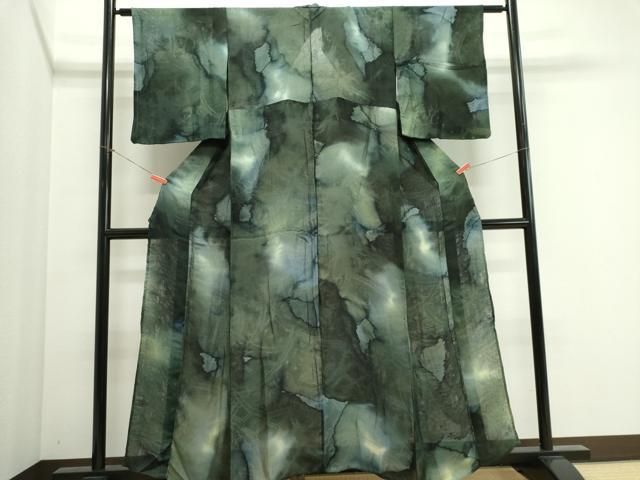 平和屋着物＊夏物　小紋　草花紋紗　霞文　暈し染め　さが美扱い　正絹　逸品　CABI6443ou