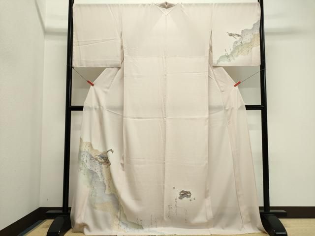 平和屋着物＊夏物　訪問着　絽　道長楽器文　金銀彩　ロング丈　正絹　逸品　CABI6461ou