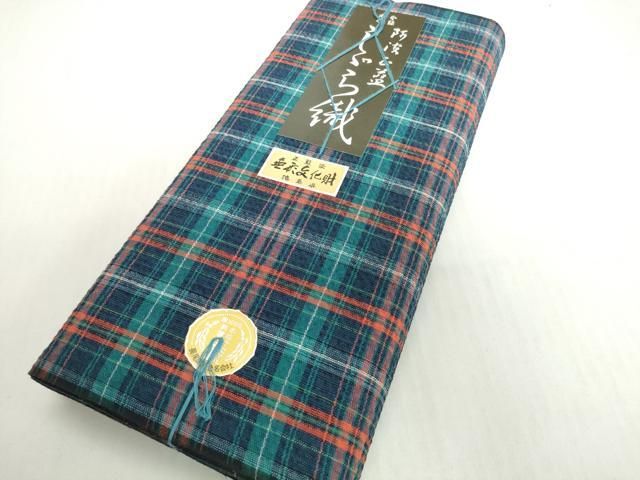 平和屋着物＊夏物　阿波しじら織　浴衣　反物　着尺　正藍　格子　証紙付き　綿　逸品　未使用　DABH2353zzz 14,560円