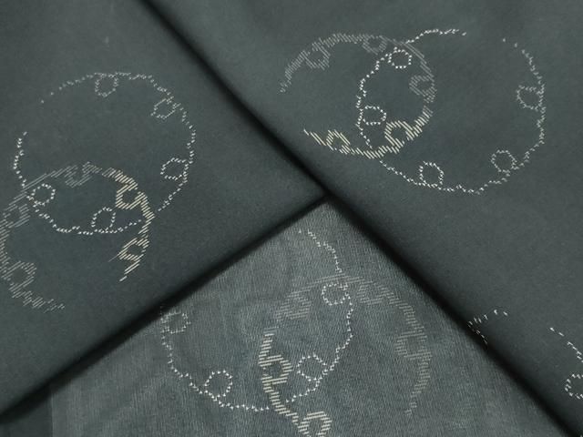 平和屋着物＊夏物　本場大島紬　夏大島　雪輪文　黒地　正絹　逸品　CABI6474ou