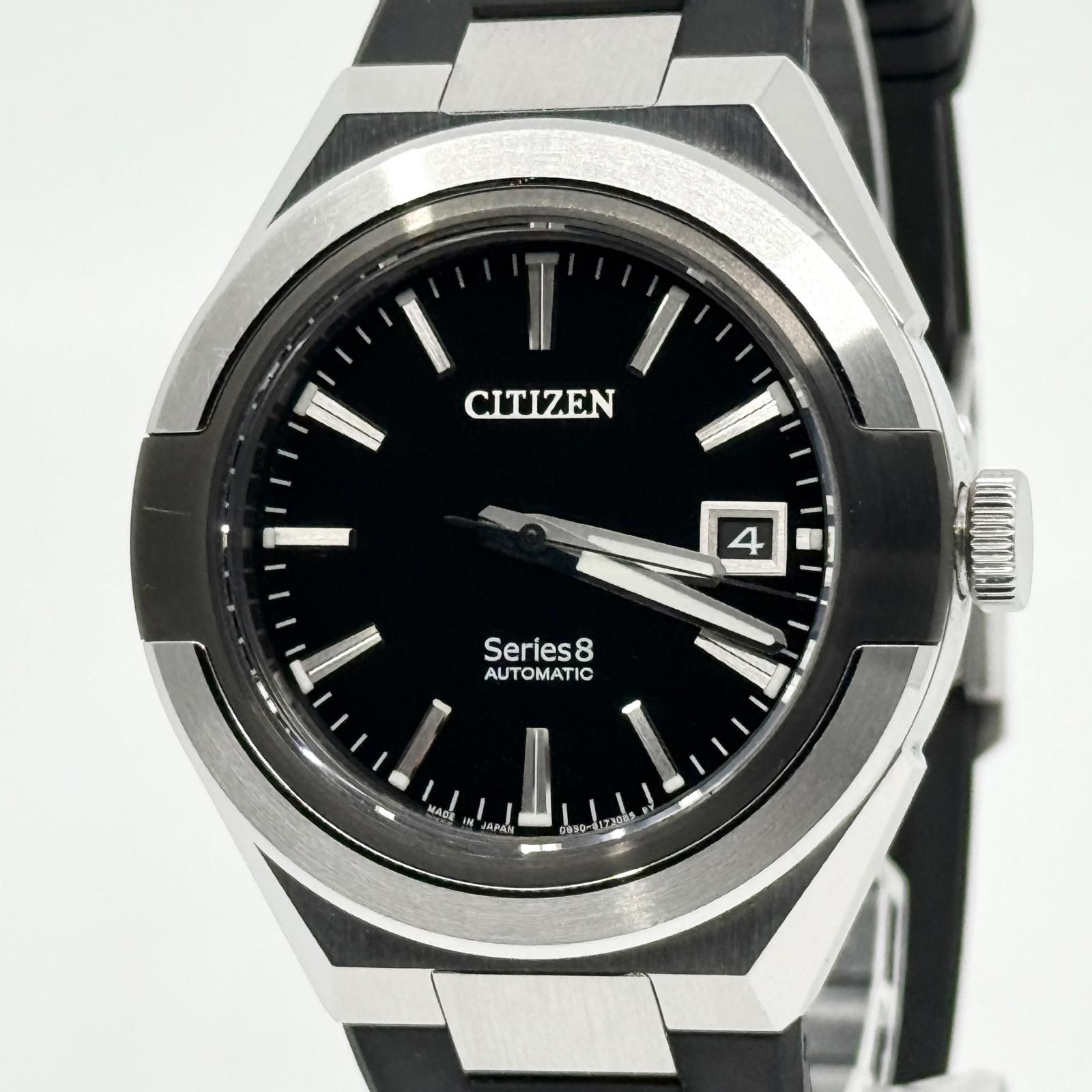 CITIZEN シチズン シリーズ8 SS SS×ラバー 0950-S125715 NA1004-10E ブラック AT メンズ 腕時計 稼働品 50,040円