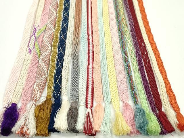 平和屋着物＊夏物　和装小物　帯締め20本セット　レース織　金糸　逸品　CABH2322ju