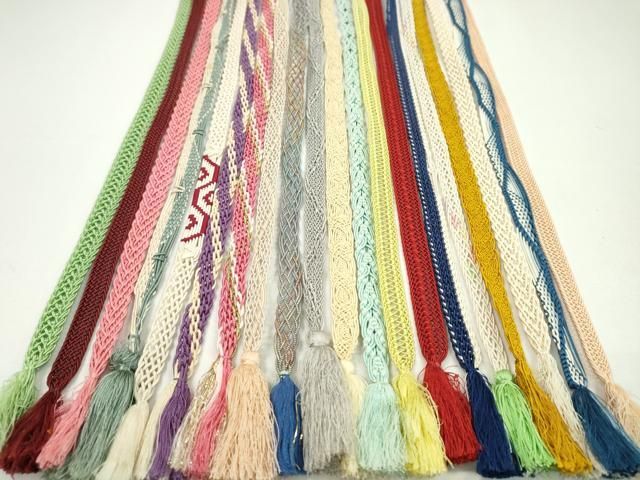 平和屋着物＊夏物　和装小物　帯締め20本セット　レース織　金銀糸　長尺あり　逸品　CABH2328ju