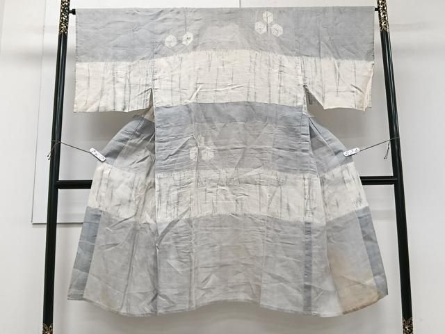 平和屋着物＊夏物　男性　長襦袢　絞り　横段亀甲文　麻　逸品　CABI3923xi