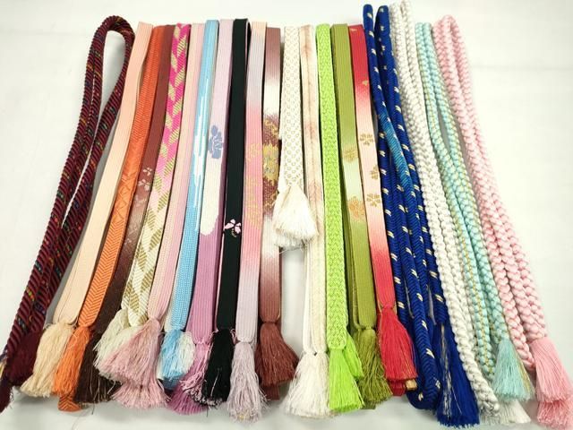 平和屋着物●和装小物　帯締め20本セット　高麗組　笹浪組　大和組　礼装用　振袖用　金銀糸　長尺あり　未使用あり　逸品　CABH2391ju