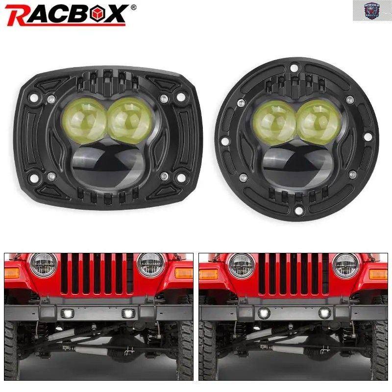 ハイ/ロービームLED 4インチワークライトポッド フラッシュマウントヘッドライト オフロードトラック SUV 4x4 ATV 4WD リアフォグランプ 12