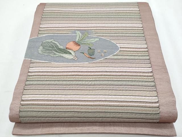 平和屋着物＊夏物　明綴れ　太鼓柄袋帯　成り物　正絹　逸品　CABI5867fb