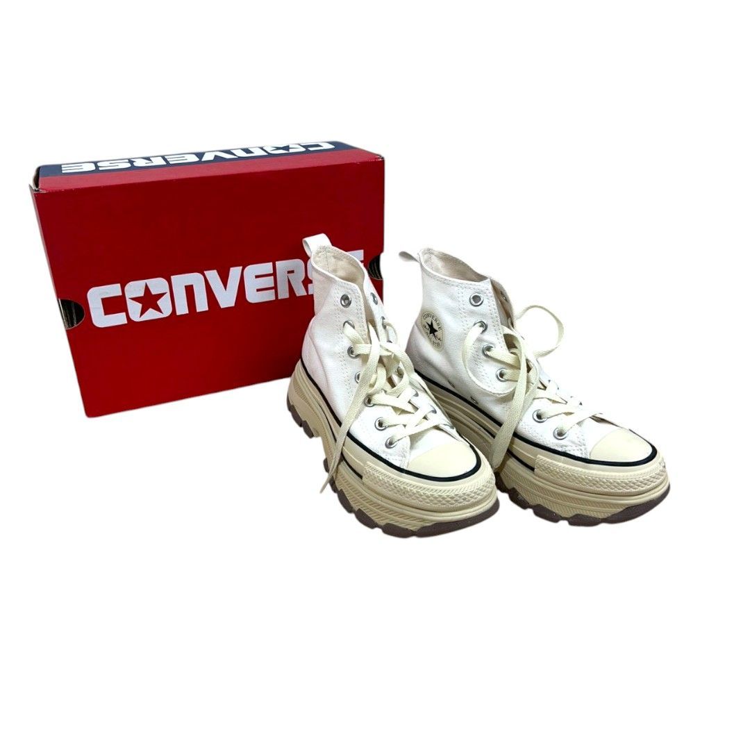 CONVERSE TREKWAVE BS HI 厚底スニーカー 白 23.0cm コンバース トレックウェーブ ハイカット