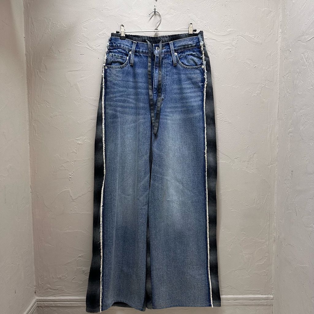 MAISON SPECIAL メゾンスペシャル Plaid Pattern Bicolor Denim Pants デニムパンツ 21242465812 インディゴ size:36【代官山B06】