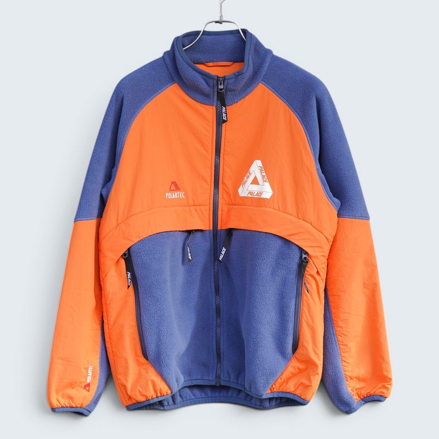 PALACE Polartec SHELL FLEECE JACKET M ネイビー オレンジ パレス