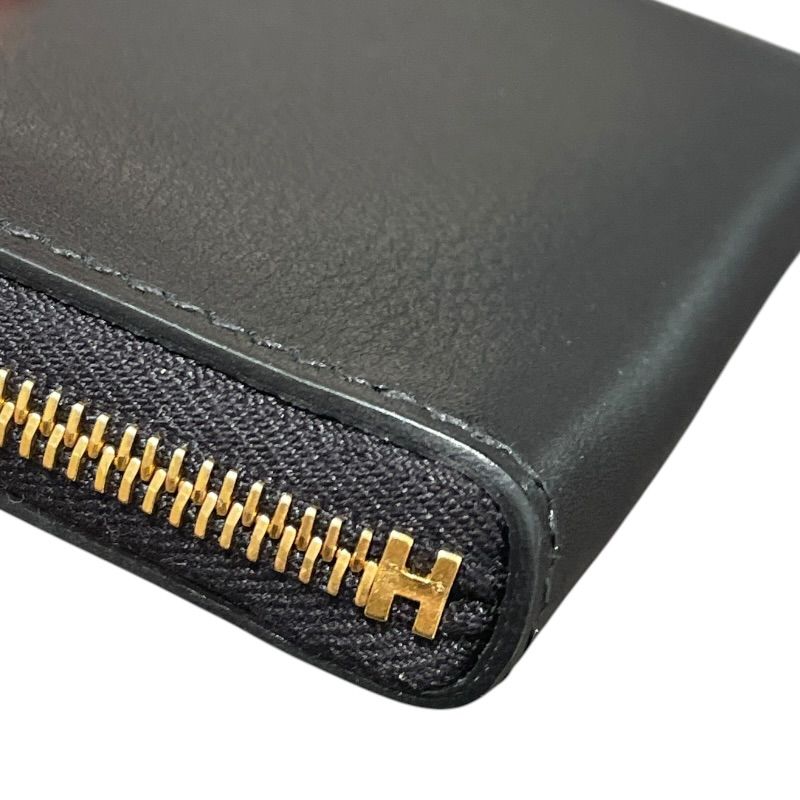 エルメス HERMES ジップアンゴーコンパクト W刻 ブラック ゴールド金具 