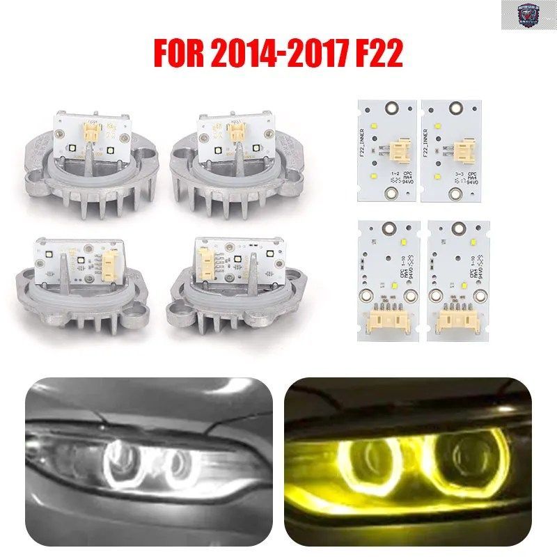 DRLヘッドライトLEDチップモジュールライト63117388923 BMW 2シリーズ M2 F87 M2C F22 F23 2014 - 16 ホワイトエンジェルアイランプ
