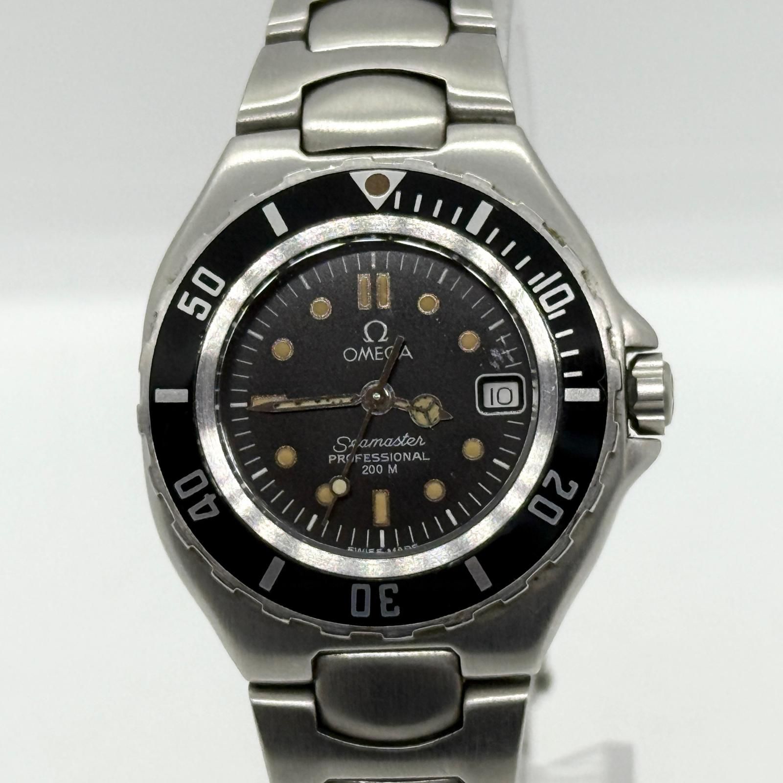 OMEGA オメガ SEAMASTER シーマスター プロフェッショナル 200M ブラック QZ レディース プレボンド 腕時計 稼働品