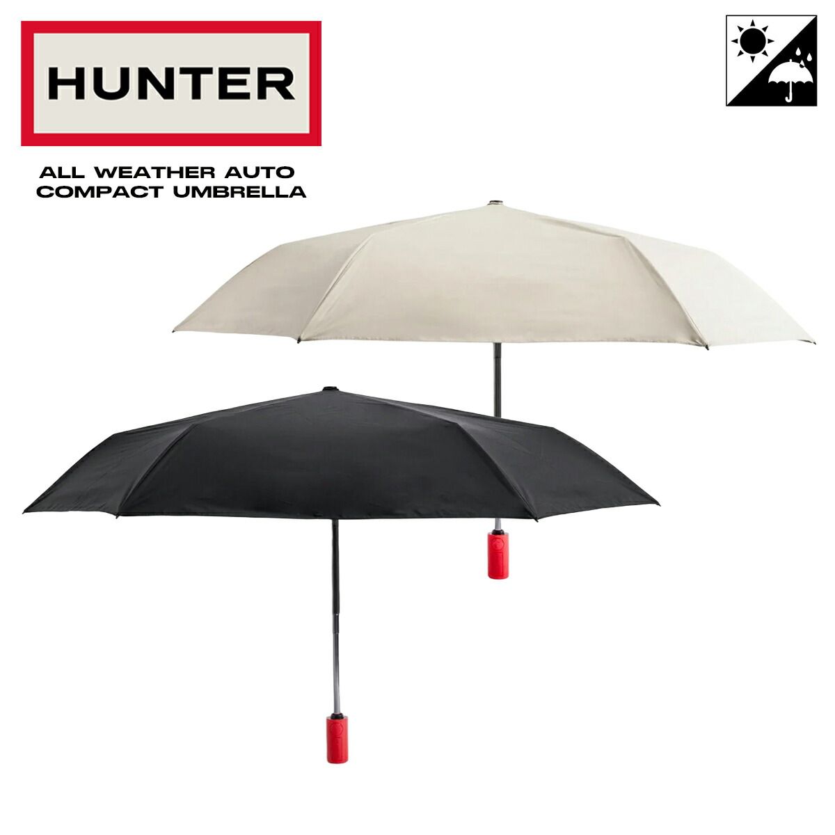 ハンター オールウェザー オート コンパクト アンブレラ HUNTER ALL WEATHER AUTO COMPACT UMBRELLA uau7028upn 傘 カサ ビニール セパレート コンビ おしゃれ かわいい ギフト ユニセックス