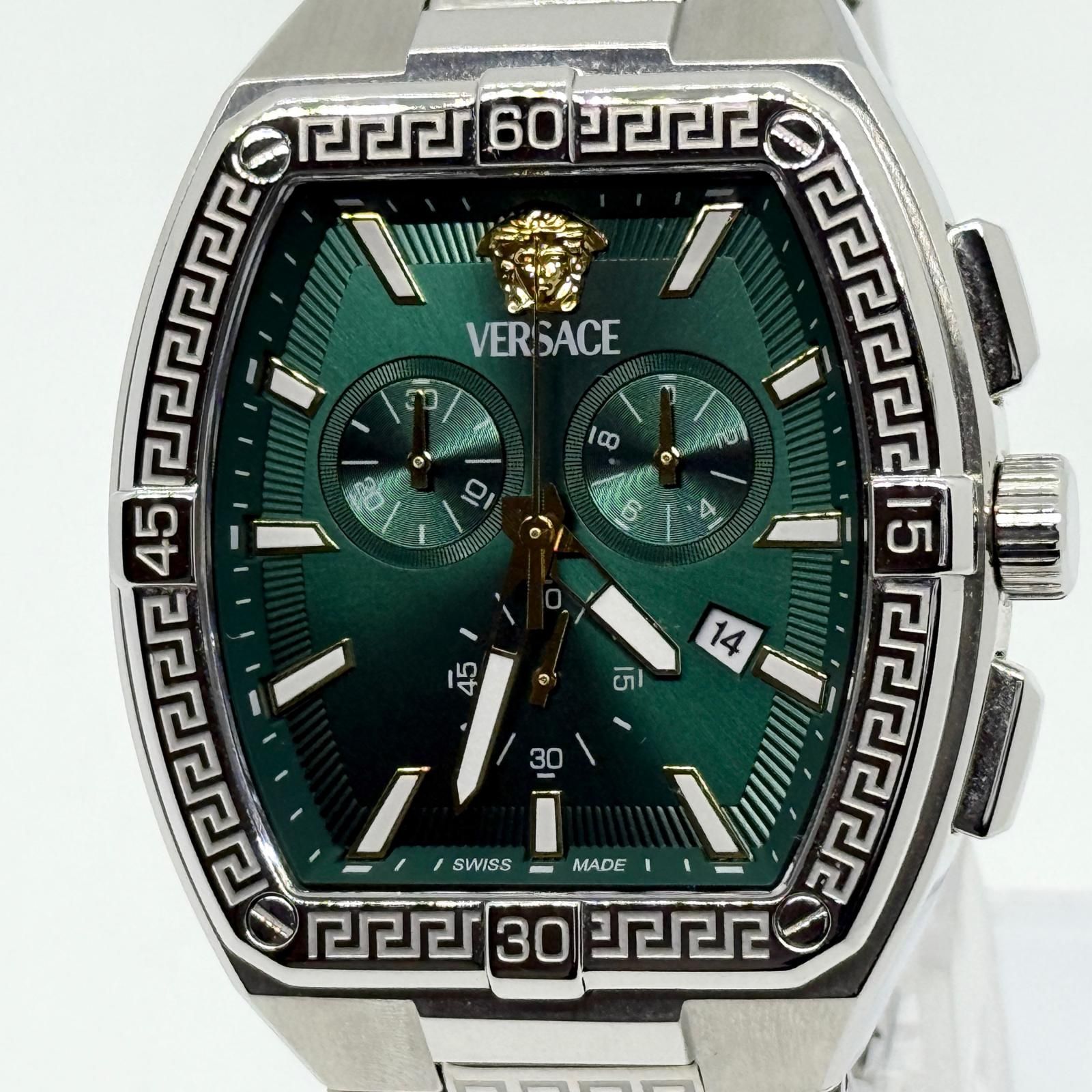 VERSACE ヴェルサーチ スポーティトノーグレカ VESP00424 グリーン QZ メンズ 腕時計 稼働品
