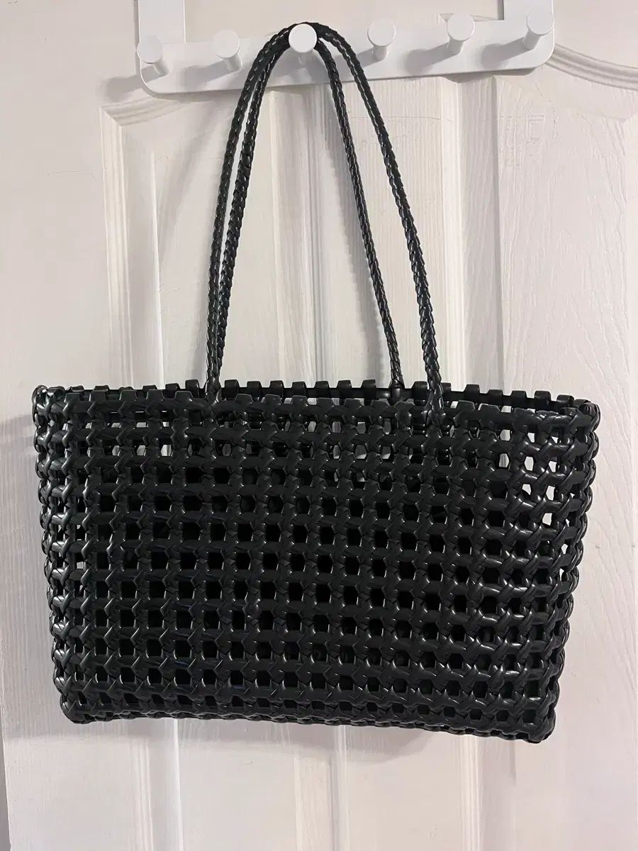 ウィービングショルダートートバッグ ブラック Rouge & Lounge ウィービングトートバッグ ブラック