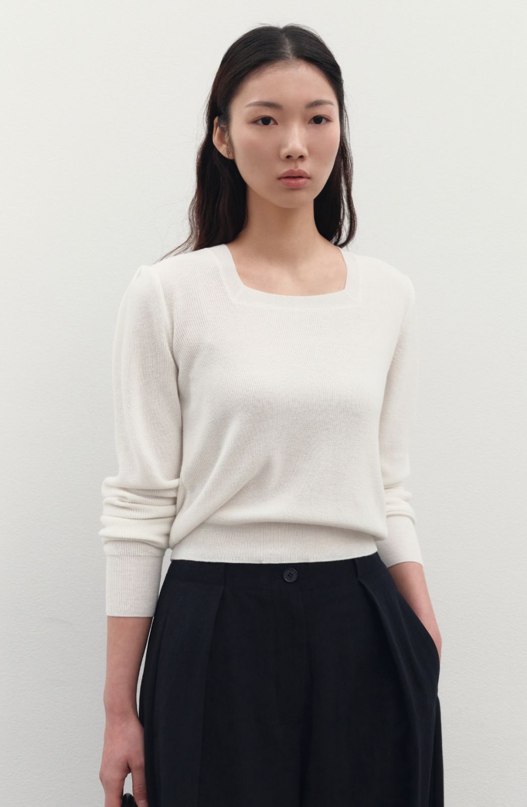 SIE SIE Joan スクエアネック ニット アイボリー
